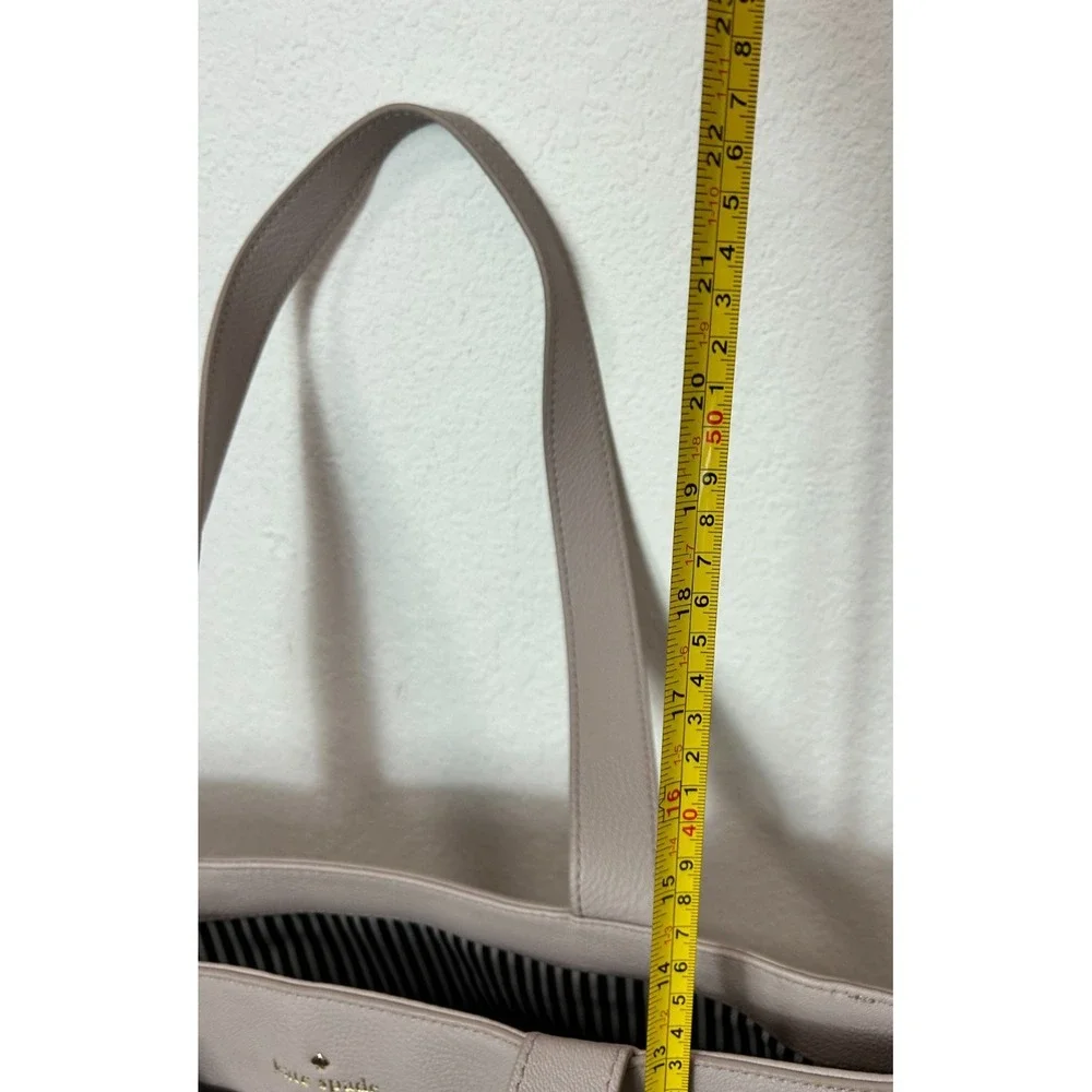 Kate Spade Lita Street Andrea Tote Bag Grey Yellow Colorblock Faux Leather EUC